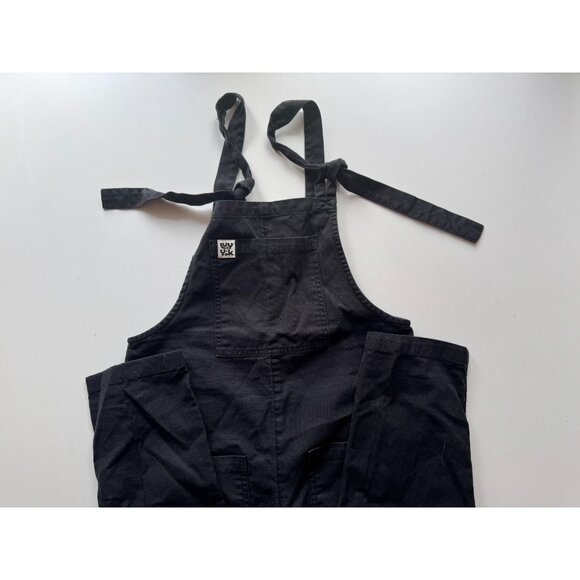 LUCY & YAK Original Black Organic Cotton Canvas Overalls Dungarees, Size 4 - Picture 6 of 13